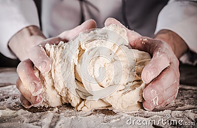 Preparing Bread Dough Stock Photo