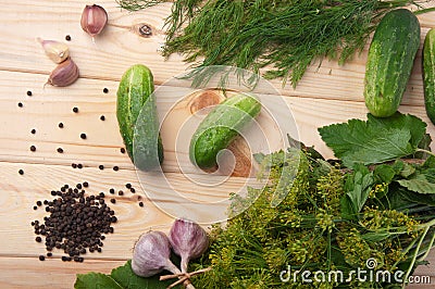 Preparing cucumbers for pickling Stock Photo