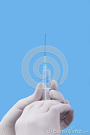 Preparing an injectable solution Stock Photo