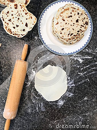 Preparing lefse for holidays Stock Photo