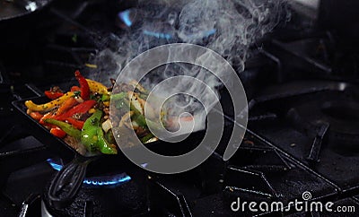 Mexican sizzling fajitas Stock Photo