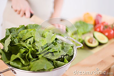 Preparing a Salad Stock Photo