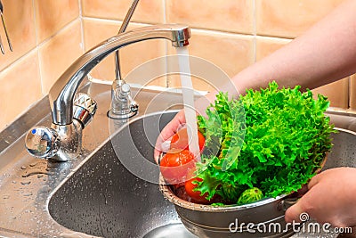 preparing vegetables for cooking Stock Photo