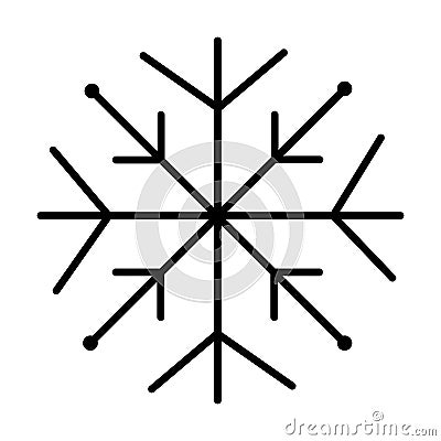 Preppy black line snowflake Vector Illustration