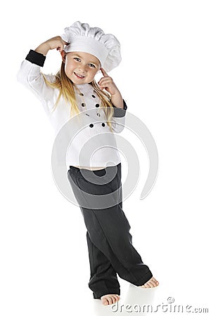 Preschool Chef Thinking Great Thoughts Stock Photo