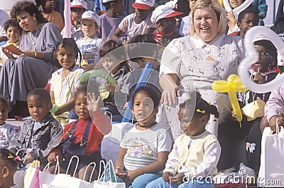 Preschool children and their teachers Editorial Stock Photo