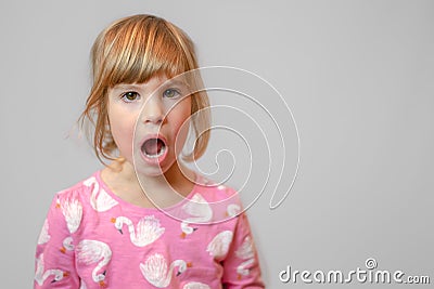 Preschool girl studio portrait on clean background Stock Photo