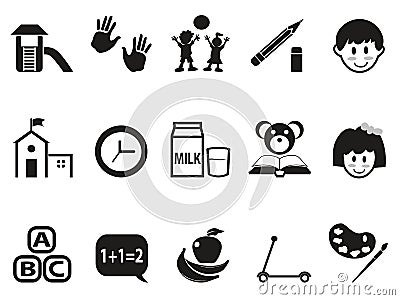 Preschool icons set Vector Illustration