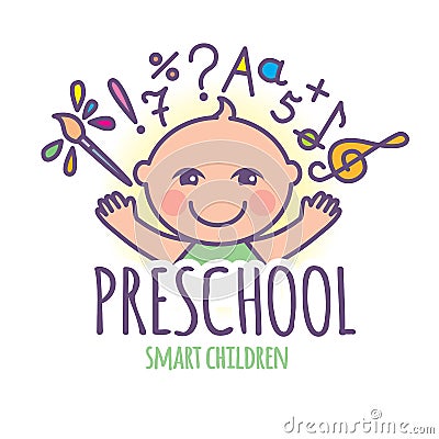 Preschool logo Vector Illustration