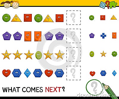 Preschool pattern game with shapes Vector Illustration