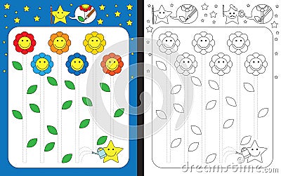 Preschool worksheet Vector Illustration