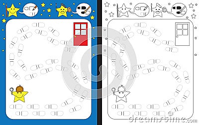 Preschool worksheet Vector Illustration