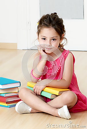 Preschooler with book Stock Photo