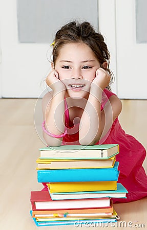 Preschooler with book Stock Photo