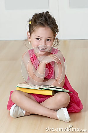 Preschooler with book Stock Photo