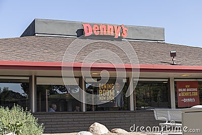 Denny`s fast casual restaurant and diner. Dennys has been a late night food favorite for generations Editorial Stock Photo