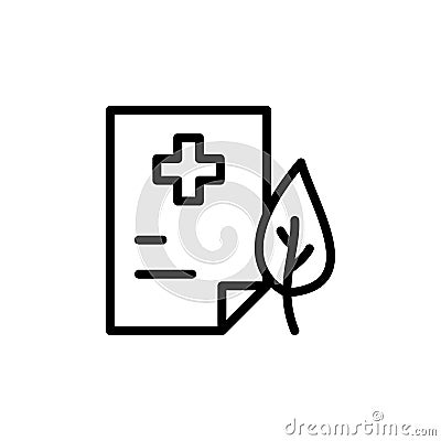 Prescribe paper leaf icon. Simple line, outline vector elements of botanicals icons for ui and ux, website or mobile application Stock Photo