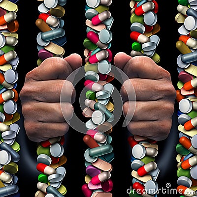 Prescription Drug Addiction Stock Photo