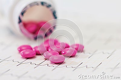 Prescription Medication Pain Pills and Drug Bottle Stock Photo