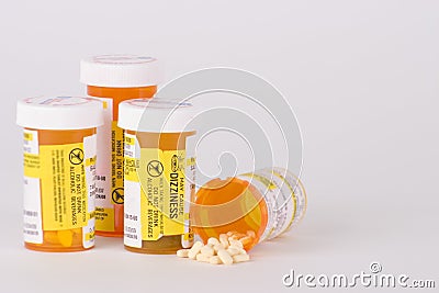 Prescription Medication Pill Bottles 3 Stock Photo