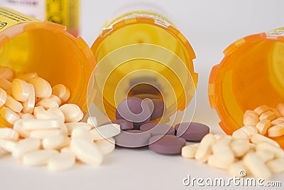 Prescription Medication Pill Bottles 8 Stock Photo