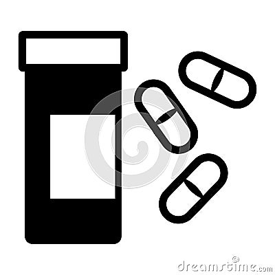 Prescription medicine pills drugs icon Vector Illustration