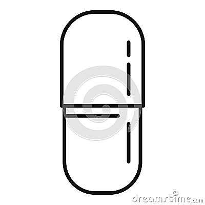Prescription pill icon, outline style Vector Illustration