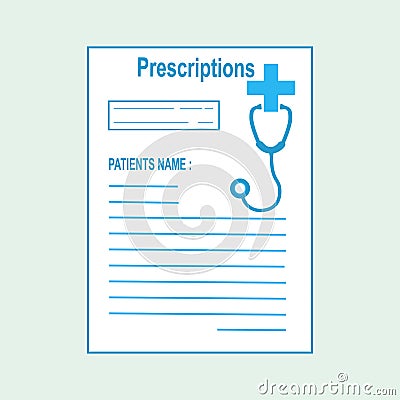 Prescriptions and Stethoscope icon Vector Illustration