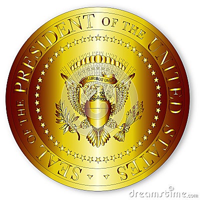 Presedent Seal In Gold Stock Photo