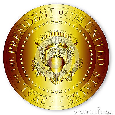 Presedent Seal In Gold On A White Background Vector Illustration