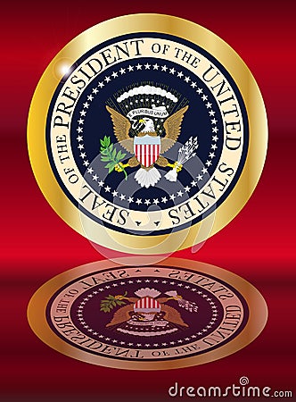 Presedent Seal Reflection Vector Illustration