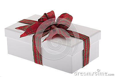 Present, box with jewelry ribbon Stock Photo