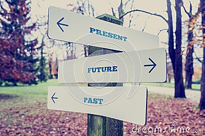 Present, Future and Past Concept Stock Photo