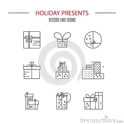 Present Icons Vector Illustration