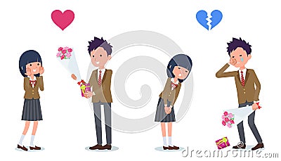 Present for loved ones_School Boy invited School girl Vector Illustration