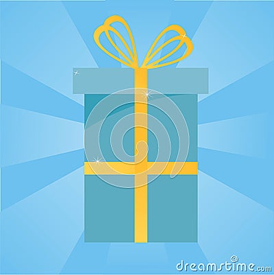 Present over blue background Vector Illustration