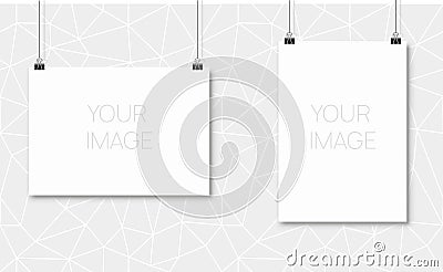 Blank projection screen, presentation Board, blank whiteboard for presentation, conference isolated on light background. Vector Illustration