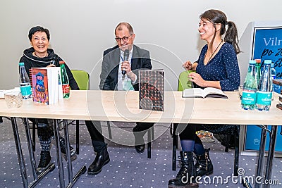 Presentation of Book `Queen of the grass-snakes` by lithuanian writer Vytautas V. Landsbergis at the Vilnius book fair Editorial Stock Photo