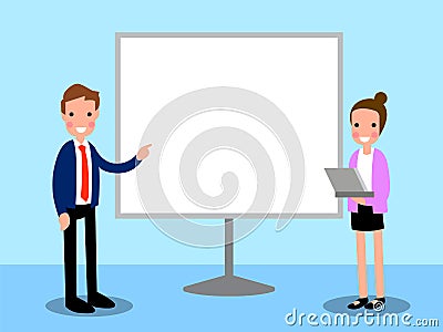 Presentation Business Cartoon Vector Illustration