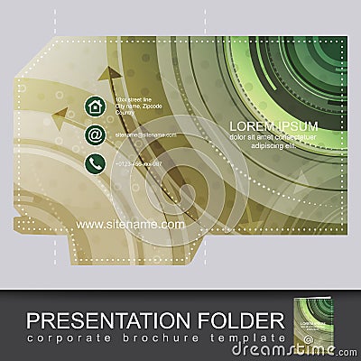 Presentation business folder, corporate brochure template Vector Illustration