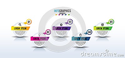Presentation business infographic concept elements circle Vector Illustration