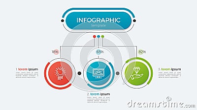 Presentation business infographic template with 3 options. Vector Illustration