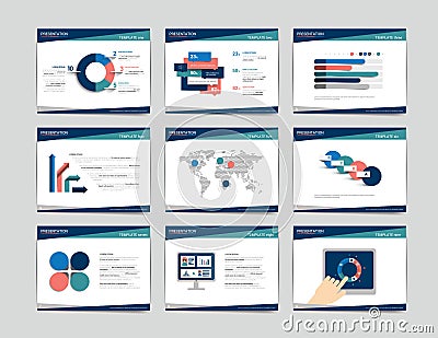 9 presentation business templates. Vector Illustration