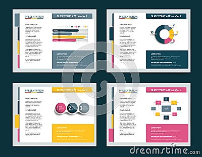 4 presentation business templates. Vector Illustration