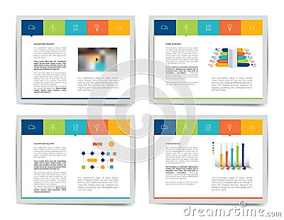 4 presentation business templates. Vector Illustration