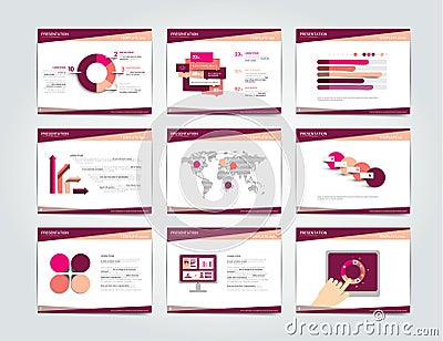 9 presentation business templates. Vector Illustration