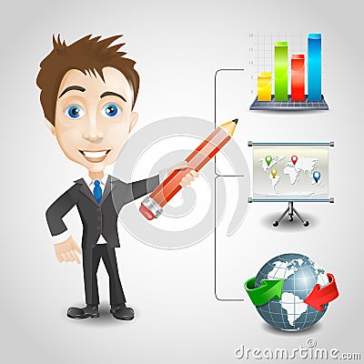 Presentation businessman Vector Illustration