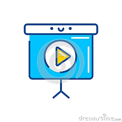 Presentation color icon. Custom video content. Sign for web page, mobile app, button, logo. Vector isolated element. Editable Vector Illustration