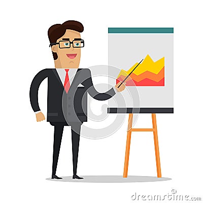 Presentation Concept Vector In Flat Style Design Vector Illustration