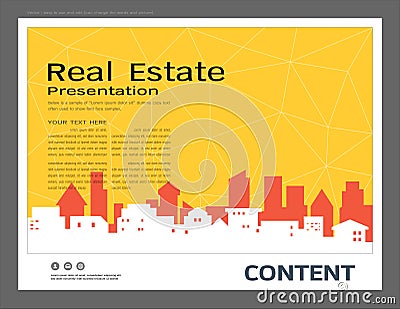 Presentation design template, City buildings and real estate concept, Vector modern background Vector Illustration